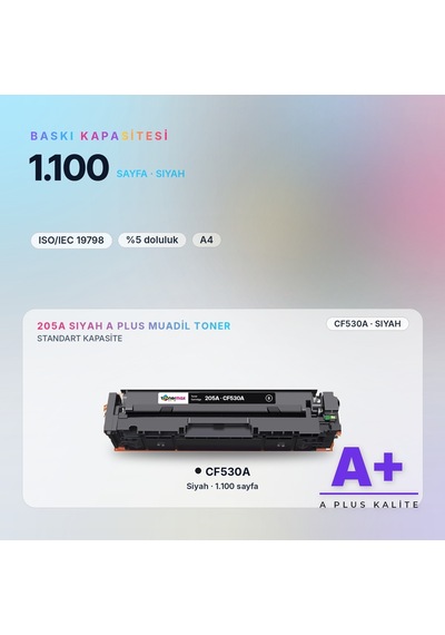 Hp 205a Cf530a Siyah Uyumlu Toner A Plus / Color Laserjet Pro M154 / M180 / M181