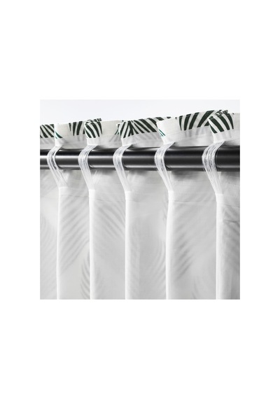 Ikea Fjaderklınt Fon Perde 145x300 Cm Beyaz-yeşil Beyaz - Yeşil