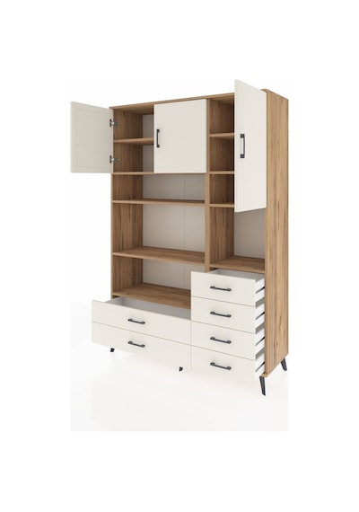 Hyperion Dolap 9 Raflı 6 Çekmeceli 3 Kapaklı 132x44x195 Çam-a... Çam Hyperion Dolap 9 Raflı 6 Çekmeceli 3 Kapaklı 132x44x195 Çam-a... Çam