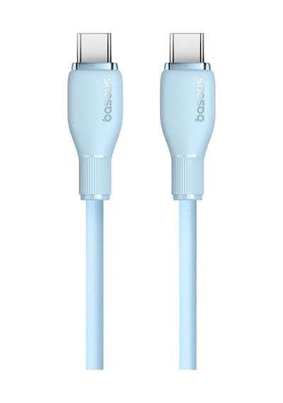 Baseus Pudding Type-C To Type-C 100 W Hızlı Şarj Kablosu 1.2 M. Mavi