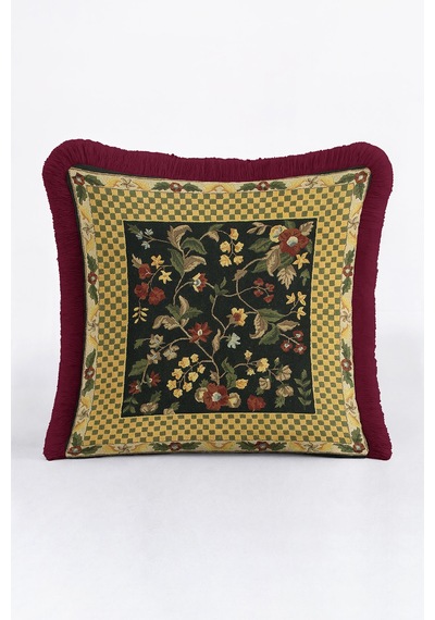 Zarif Vintage Çiçekli Saçaklı Yastık Kılıfı - Klasik Şık Retro Krem Bordo Püsküllü Kırlent Kılıfı Kanyon Kobalt Mavi Zarif Vintage Çiçekli Saçaklı Yastık Kılıfı - Klasik Şık Retro Krem Bordo Püsküllü Kırlent Kılıfı Kanyon Kobalt Mavi