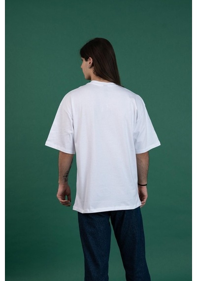 Oversize Cep Aksesuarlı Sıfır Yaka Penye Erkek T-Shirt