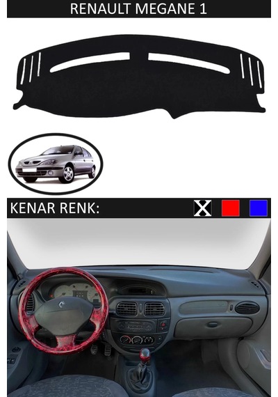 Torpido Koruma Halısı Siyah Kenar Renk Siyah Renault Megane 1 İle Uyumlu
