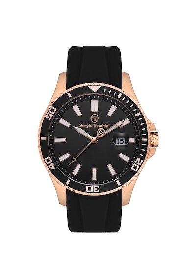 Sergio Tacchini Siyah Silikon Kordon Erkek Kol Saati L.st.1.10361.3 Rose Gold - Siyah