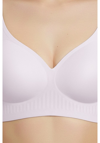 Cottonhill Seamless Bra - Slight Lazer Kesim Dikişsiz Dilim Detaylı Balensiz Kadın Sütyen 3'lü Paket-2 Çok Renkli