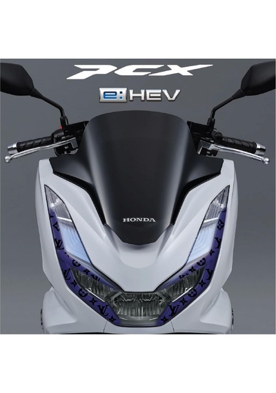 Honda Pcx Ön Far Kaşı Lv Tasarımı Şeffaf Sticker Lacivert Model 2