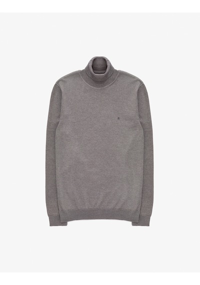 Pierre Cardin Gri Melanj Slim Fit Balıkçı Yaka Basic Triko Kazak 50314202-vr086