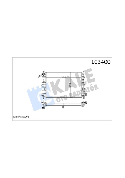 Kale 0210172al Motor Su Radyatörü Escort Clx 1.6 Zetec 95 01 2 Sıra Al Pl 94at8005ba