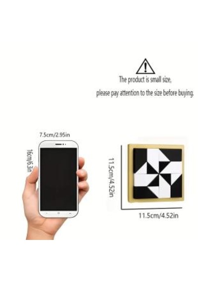 Çok Yönlü Siyah-beyaz Geometrik Yapboz Seti