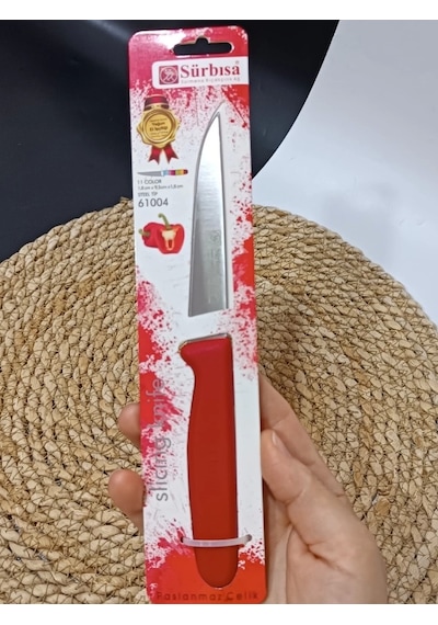 Sürmene 61004 Mutfak Bıçağı 9,50 Cm Kırmızı Çok Renkli