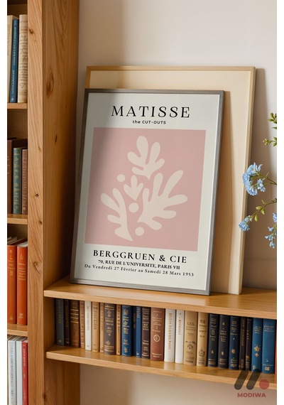 Matisse The Cut-outs Pembe, Siyah Çerçeveli Duvar Tablosu - Sanatsever Hediyesi