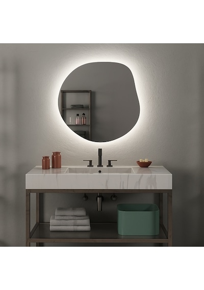96x96 Cm Soft Kare Form Dimmable Dokunmatik Led Ayna - 6500k Beyaz Işık Beyaz