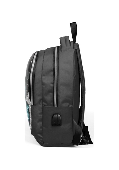 Coral High Kids Dinazor Desenli Üç Bölmeli USB Şarjlı Kulaklık Çıkışlı Okul Sırt Çantası 23420
