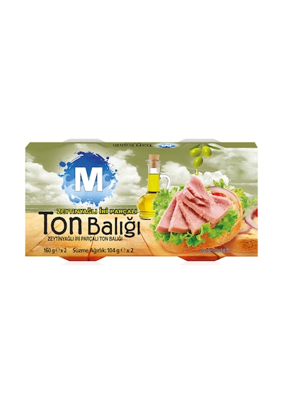 Migros Zeytinyağlı İri Parçalı Ton Balığı 2 X 160 G 3'li Avantaj Paketi Mıchu