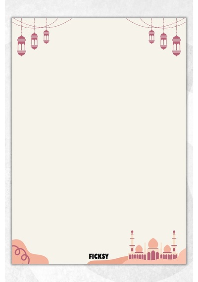 A5 İslam Bloknot Çizgisiz Defter - 50 Yaprak - Memopad - Notepad - Not Defteri - Not Kağıdı Ekru Ekru