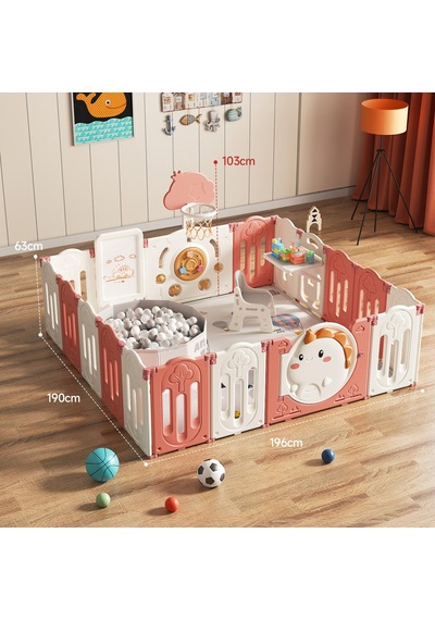 Uthingo Dinazor Temalı Oyun Alanı 190x196cm Top Havuzu Hediyeli Kırmızı