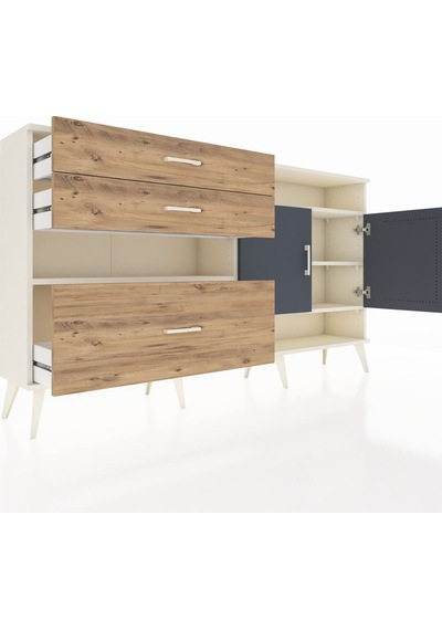 Arges Konsol 4 Raflı 3 Çekmeceli 2 Kapaklı 176x30x99 Aytaşı-antra Aytaşı-antrasit/çam Arges Konsol 4 Raflı 3 Çekmeceli 2 Kapaklı 176x30x99 Aytaşı-antra Aytaşı-antrasit/çam