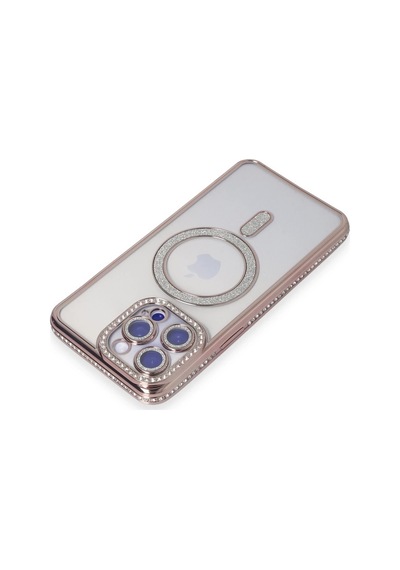 Newface - 952 - Apple Uyumlu iPhone 15 Pro Max Kılıf Joke Simli Magneticsafe Kılıf - Lvsqvr - - Pembe