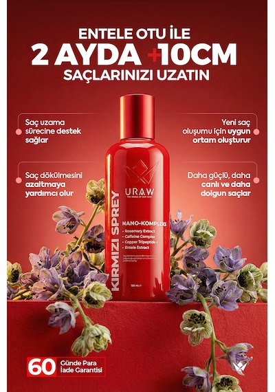 Uraw Yoğun Bakım ve Hızlı Uzama Desteği Kırmızı Sprey 4’lü Set