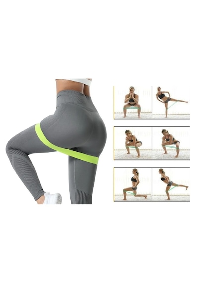 2'li Set Direnç Bandı 60 Cm X-hafif - Orta Pilates Egzersiz Yoga - Mini Loop Band Sarı - Yeşil
