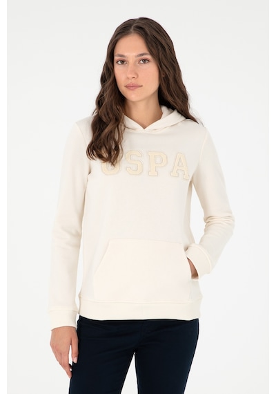 U.S. Polo Assn. Kadın Krem Basic Kapüşonlu Sweatshirt 50296931-VR071
