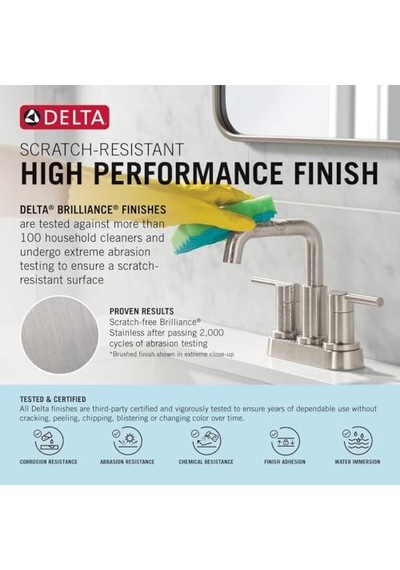 Faucet Modern Tek Delikli Banyo Musluğu Fırçalanmış Nikel, Tek Kollu Banyo Musluğu, Gider Montajı, Paslanmaz Çel