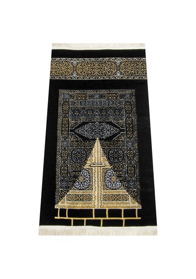 Kabe Desenli Ultra Plus Siyah Şönil Seccade 7