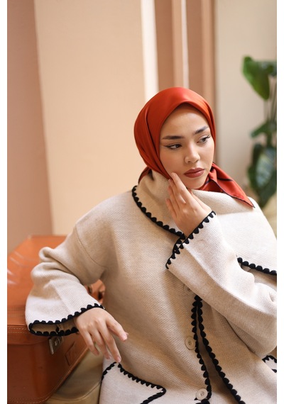 Silk Home Düz Micro Saten Eşarp 28010-13 Bakır