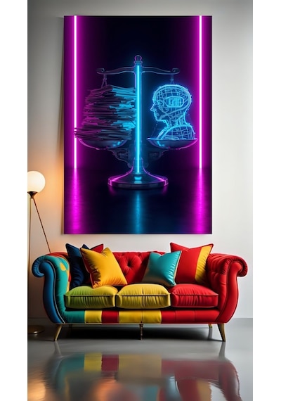 Oyuncu Odası İçin Neon Tonlarda Tablo 8 Ev Duvar Salon Güzellik Salonu Ofis Dükkan Dekarasyon Kanvas Tablo