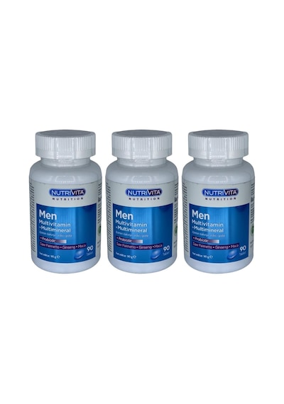 Nutrivita Nutrition Men Multivitamin Multimineral 3x90 Tablet Probiotic Saw Palmetto Ginseng Maca