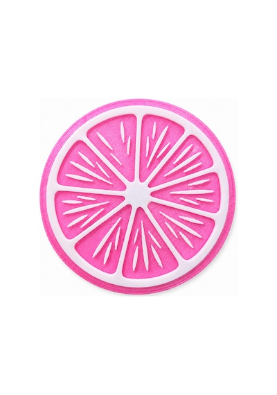 3dmarketi Limon Desenli Renkli Bardak Altlığı Çap 10 Cm 4'lü Çok Renkli