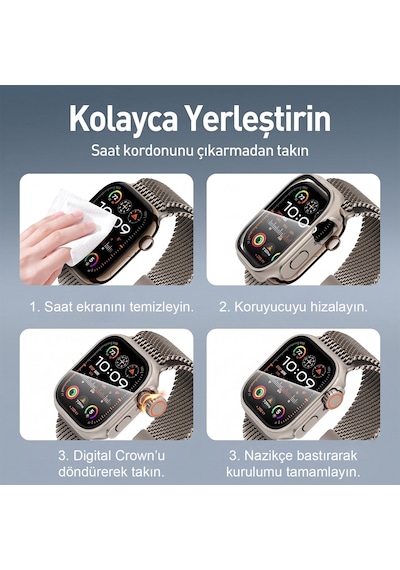 Caseonn Apple Watch Uyumlu Series 8 45mm Kılıf Watch Uyumlu Ultra Görünümlü Dönüştürücü Sert Bumper Kasa Starlight