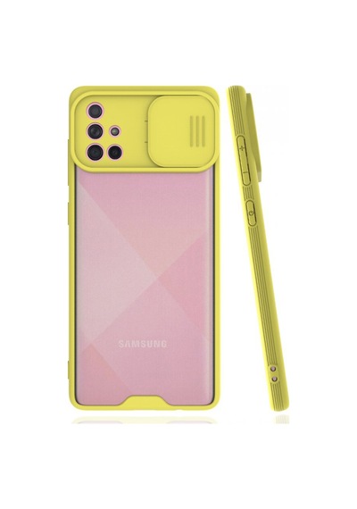 Nettech Samsung Galaxy A71 Uyumlu Platin Kamera Kızaklı Arka
