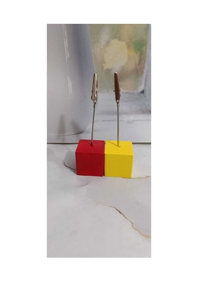El Yapımı Küp Not Tutacağı 2'li Set,sarı-kırmızı Not Tutacağı Seti.