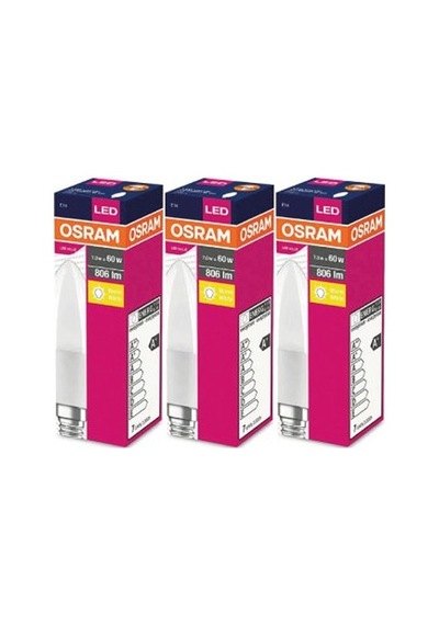 Sarı Işık E-14 806lm Ampul, 7w 3'lü Paket