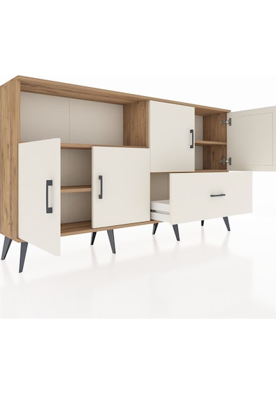 Arges Konsol 4 Raflı Tek Çekmeceli 4 Kapaklı 176x30x99 Çam-aytaşı Çam-aytaşı Arges Konsol 4 Raflı Tek Çekmeceli 4 Kapaklı 176x30x99 Çam-aytaşı Çam-aytaşı
