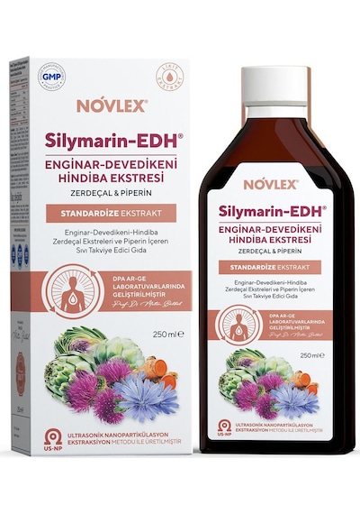 Novlex Silymarin-Edh Enginar Devedikeni Hindiba Takviye Edici Gıda 250 ML