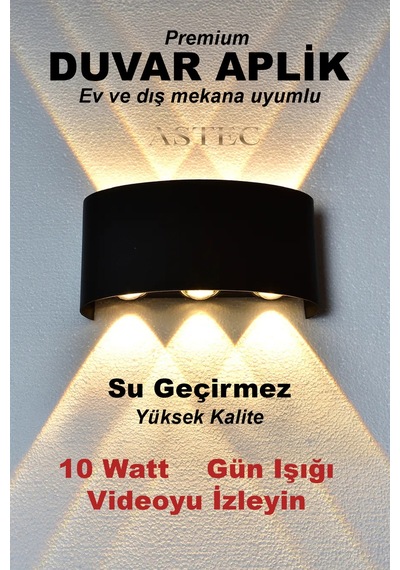 Astec Dekoratif Aydınlık Aplik Gün Işığı 10 W Su Geçirmez İç-dış Mekan