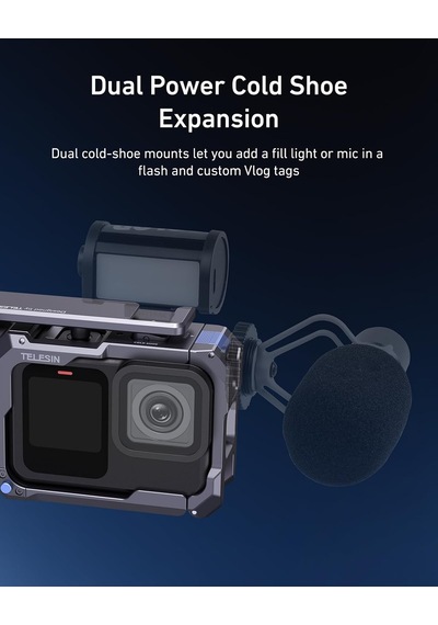 Tr Street Grip Kit Gopro 9 13 İçin, Metal Rabbit-cage Kamera Tutacağı, Basmalı Şalter Tasarımlı Alüminyum