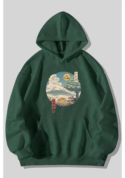 Blackjack Giyim Blackjackgiyim Kiki Siyah Kapşonlu Sweatshirt Yesil