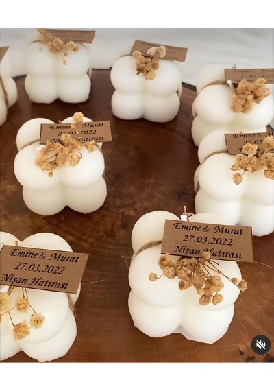 Bernami Biblo Pinterest Söz, Nişan, Nikah, Kına, Düğün, Mevlüt Hatırası Hediyelik Bubble Şeklinde Mum, 20 Adet