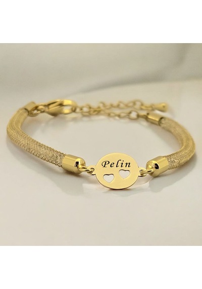 Pelin Yazılı Kalp Detaylı Oval Motifli 14 Ayar Altın Plakalı Hasır Kordonlu Hediye Bileklik-508isim Pelin Pelin Yazılı Kalp Detaylı Oval Motifli 14 Ayar Altın Plakalı Hasır Kordonlu Hediye Bileklik-508isim Pelin