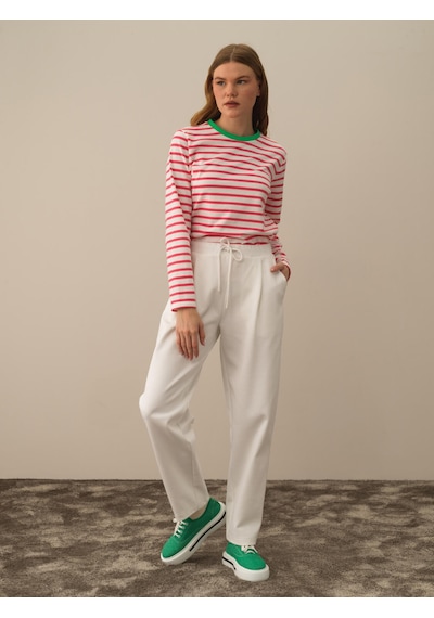 Xint Ekru Regular Fit Pamuklu Sweat Pantolon 470411 Beyaz
