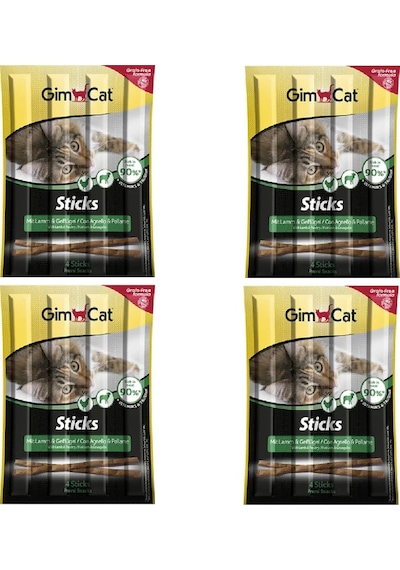 Gimcat Tahılsız Kuzu Etli ve Tavuklu Sticks Kedi Ödül Çubukları 4'lü 4 x 5 G