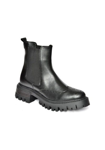 Fox Shoes R312152909 Siyah Kalın Tabanlı Kadın Bot Siyah