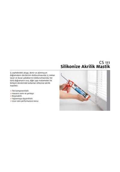 Cs 111 Silikonize Akrilik Mastik Siyah 240 Ml 2'li Paket