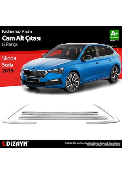 S-Dizayn Skoda Scala Krom Cam Çıtası 6 Prç 2019 Üzeri