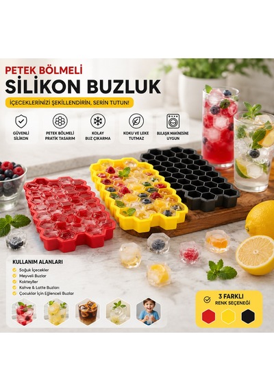 38 Bölmeli Silikon-plastik Buzluk Açık Pembe