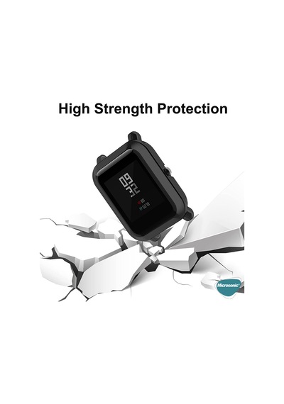 Microsonic Amazfit Bip Kılıf 360 Full Round Soft Silicone Siyah