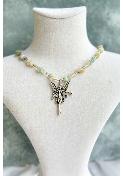 Morganit Peri Doğaltaş Kolye Standart